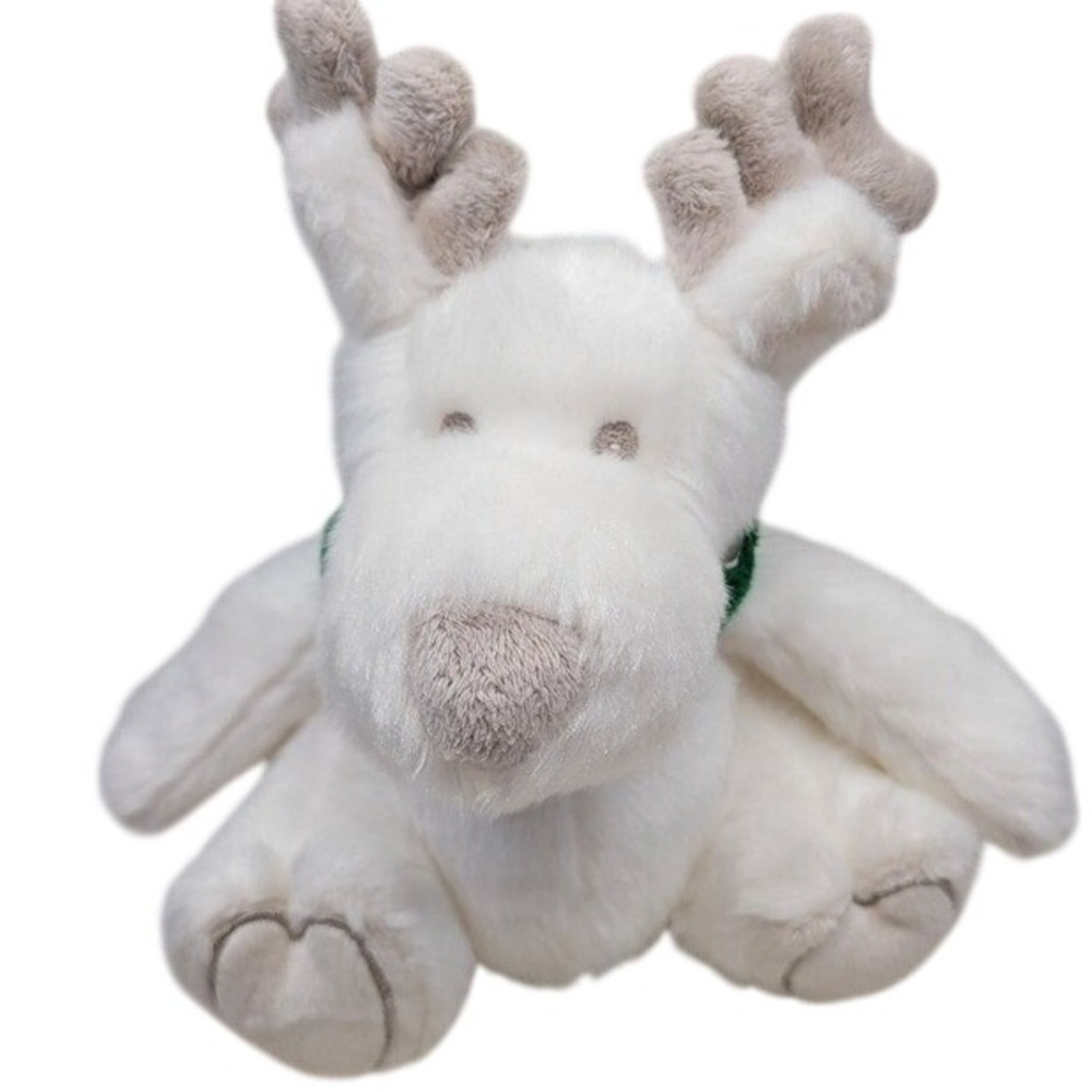 Bath & Body Works Plush Reindeer Kids White Green Scarf Bell Vintage 2009